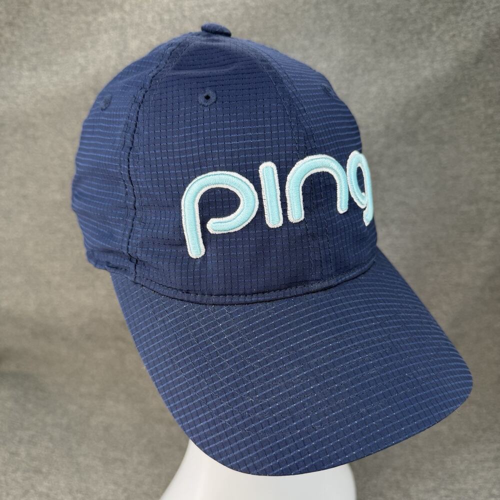 PING Tour FlexFit Tech 110 One Ten Snapback Golf Hat Cap Navy Blue Teal OSFM
